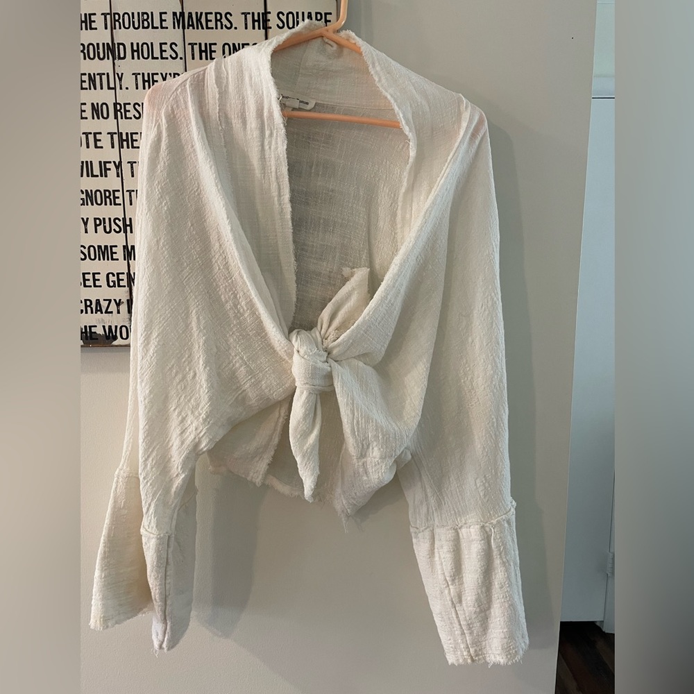 Newbury Kustom Aloha Beaches Cotton Frayed Tie Top - Picture 2 of 2